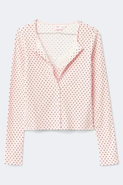 New Gina Tricot 14+ 2 in 1 lace rib cardigan Roze