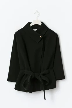 Gina Tricot 14+ belted cape Zwart