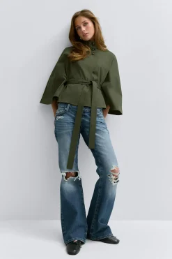 Best Gina Tricot 14+ belted trench cape Groen