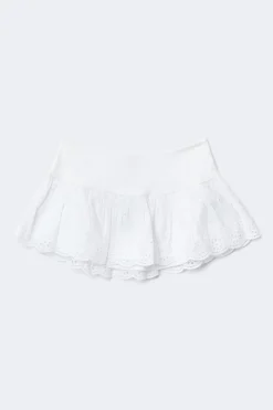 Online Gina Tricot 14+ broderie anglais skirt Wit