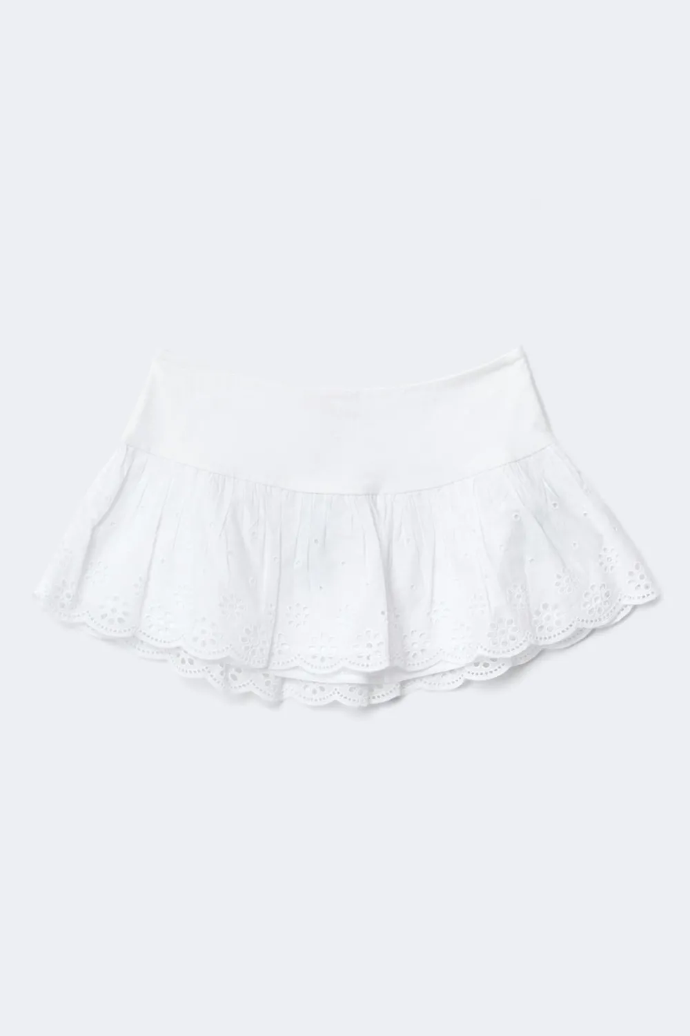 Online Gina Tricot 14+ broderie anglais skirt Wit