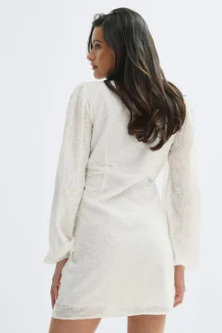 Hot Gina Tricot 14+ embroidery dress Wit