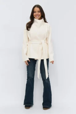 Clearance Gina Tricot 14+ felt wrap jacket Wit