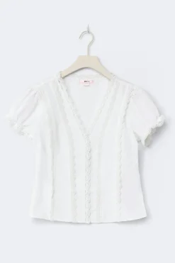 Gina Tricot 14+ fitted short sleeve top Wit