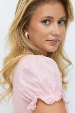 Outlet Gina Tricot 14+ fitted short sleeve top Roze