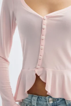 Hot Gina Tricot 14+ frill top Roze