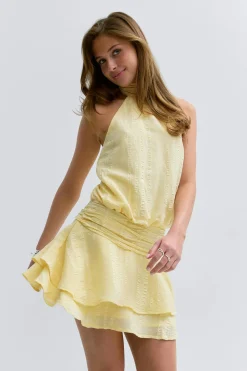 Gina Tricot 14+ halterneck dress Geel