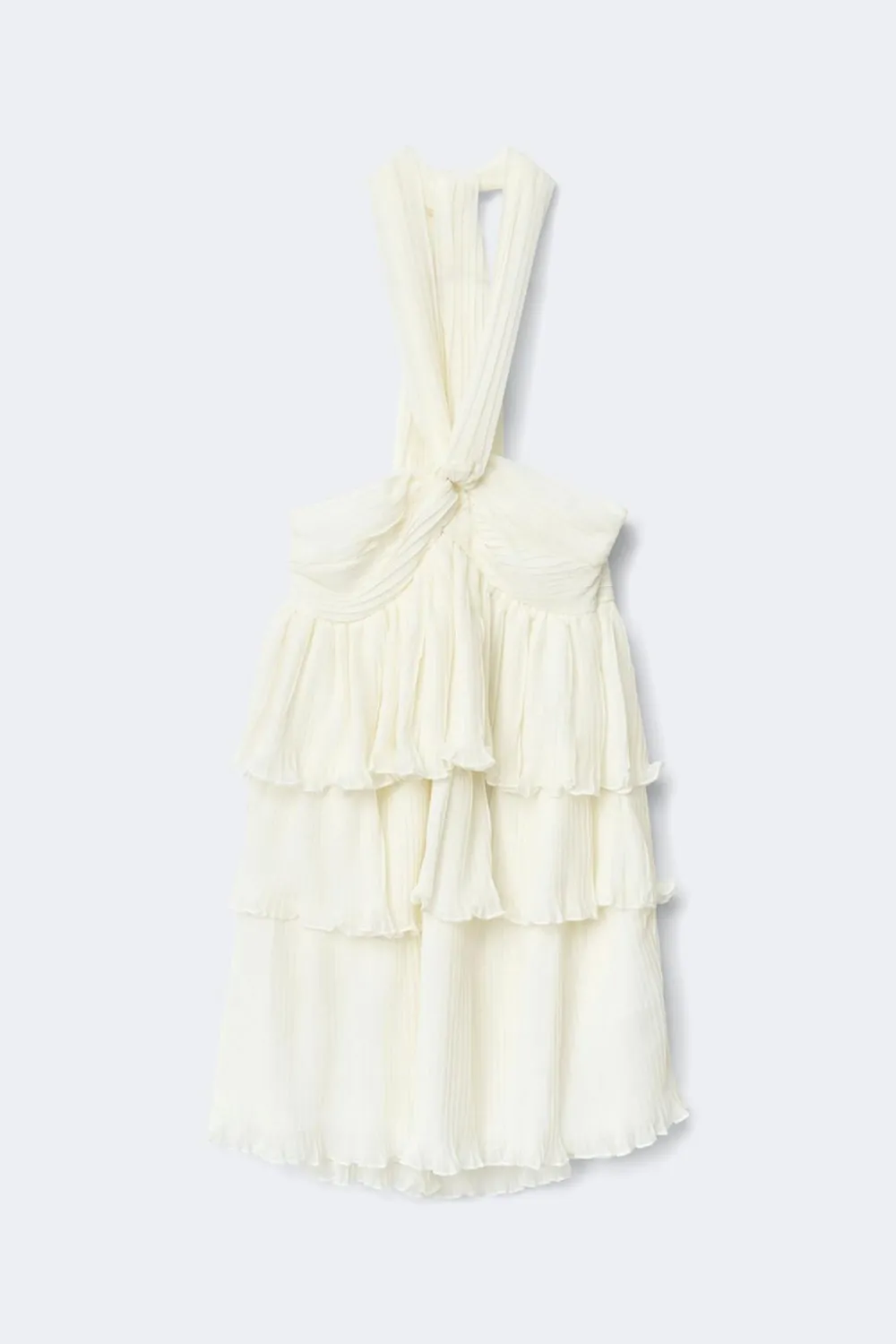 Gina Tricot 14+ halterneck frill dress Wit