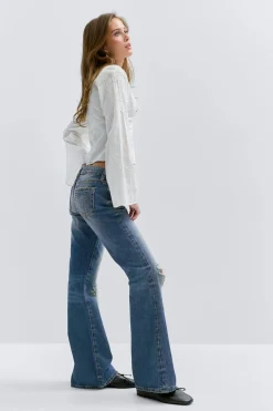 Gina Tricot 14+ hip hug loose jeans Blauw