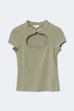 Gina Tricot 14+ keyhole top Groen