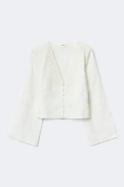 Hot Gina Tricot 14+ lace blouse Wit