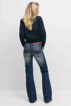 Outlet Gina Tricot 14+ low rise flare jeans Blauw