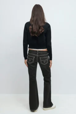 Gina Tricot 14+ low rise flare jeans Zwart