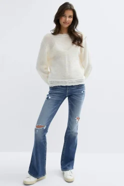 Clearance Gina Tricot 14+ low rise flare jeans Blauw