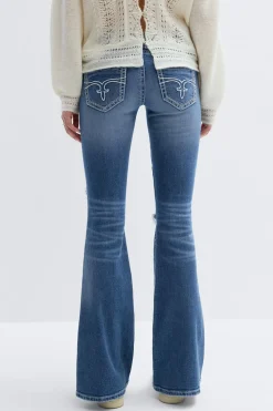 Clearance Gina Tricot 14+ low rise flare jeans Blauw