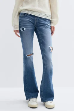 Clearance Gina Tricot 14+ low rise flare jeans Blauw