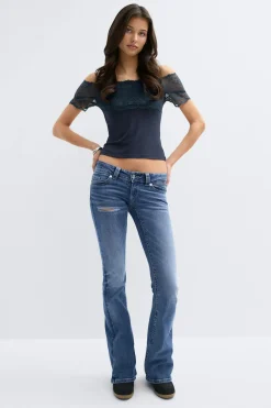 Gina Tricot 14+ low rise flare jeans tall Blauw