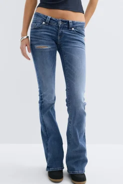Gina Tricot 14+ low rise flare jeans tall Blauw