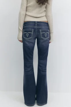 New Gina Tricot 14+ low rise flare jeans tall Blauw