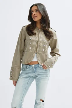 Best Gina Tricot 14+ napoleon denim jacket Groen