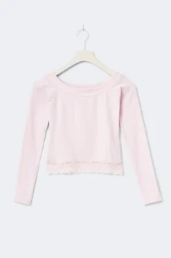 Online Gina Tricot 14+ off shoulder top Roze