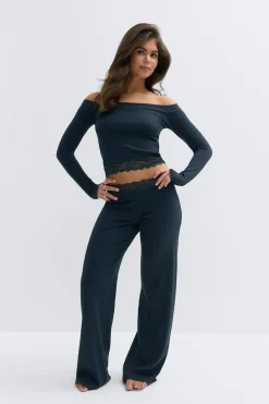 Online Gina Tricot 14+ off shoulder top Blauw