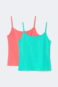 Outlet Gina Tricot 2 pack y basic singlet Blauw