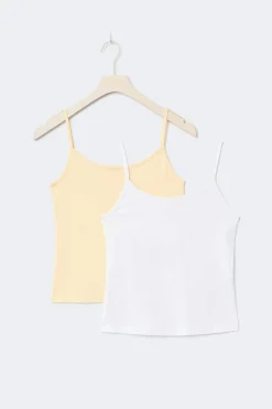 Gina Tricot 2 pack y basic singlet Wit