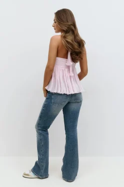 Clearance Gina Tricot 14+ pleated flare jeans Blauw