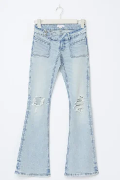 Sale Gina Tricot 14+ pleated flare jeans Blauw