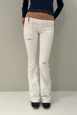 Hot Gina Tricot 14+ pleated flare jeans tall Wit