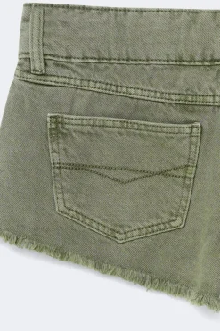 Sale Gina Tricot 14+ pleated low denim shorts Groen