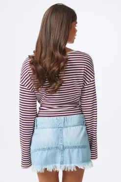 New Gina Tricot 14+ pleated low denim skirt Blauw