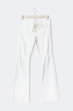 Discount Gina Tricot 14+ pleated tie jeans tall Wit