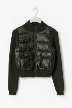 Hot Gina Tricot 14+ rib puffer jacket Zwart