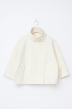Outlet Gina Tricot 14+ short felt jacket Wit