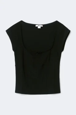 Outlet Gina Tricot 14+ short sleeve top Zwart