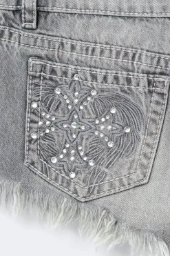 New Gina Tricot 14+ slay low denim shorts Grijsv