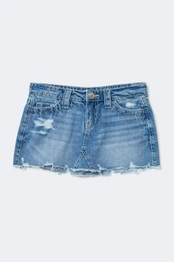 Sale Gina Tricot 14+ slay low denim skirt Blauw