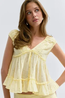 Gina Tricot 14+ sol blouse Geel
