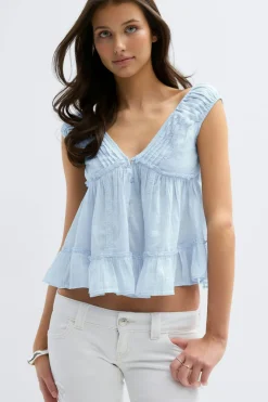Gina Tricot 14+ sol blouse Blauw