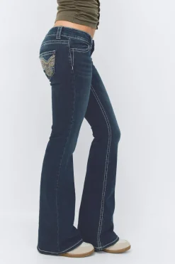 Best Gina Tricot 14+ sparkle low flare jeans Blauw