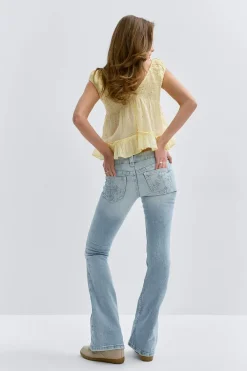 New Gina Tricot 14+ the cross low flare jeans Blauw