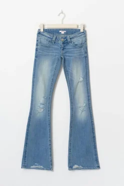 Gina Tricot 14+ too messy flare jeans Blauw