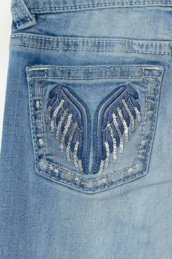 Gina Tricot 14+ too messy flare jeans Blauw