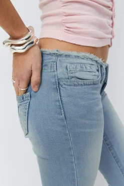 Hot Gina Tricot 14+ xtra low cutoff jeans tall Blauw