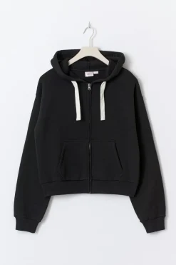 New Gina Tricot 14+ zip hoodie Zwart