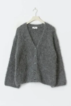 New Gina Tricot Alpaca blend knitted cardigan Grijsv