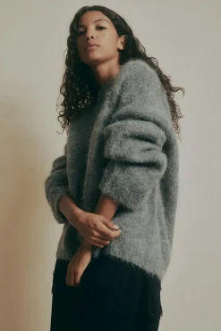 Discount Gina Tricot Alpaca blend knitted sweater Grijsv