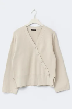 Clearance Gina Tricot Asymmetric knitted cardigan Beige